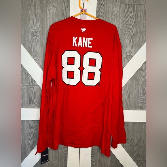 304. NWT Chicago Blackhawks Red NHL Long Sleeve Patrick Kane “88” Shirt 3XL - Picture 3 of 9